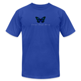 "Blue Morpho" - Endurance Through Adversity, Unisex Jersey T-Shirt - royal blue