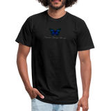 "Blue Morpho" - Endurance Through Adversity, Unisex Jersey T-Shirt - black