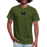 "Blue Morpho" - Endurance Through Adversity, Unisex Jersey T-Shirt - olive