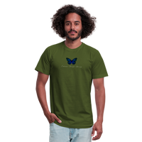 "Blue Morpho" - Endurance Through Adversity, Unisex Jersey T-Shirt - olive