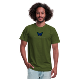 "Blue Morpho" - Endurance Through Adversity, Unisex Jersey T-Shirt - olive