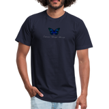 "Blue Morpho" - Endurance Through Adversity, Unisex Jersey T-Shirt - navy