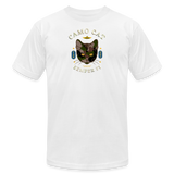 "Camo Cat Clear" - FAR OUT Unisex Jersey T-Shirt - white