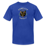 "Camo Cat Clear" - FAR OUT Unisex Jersey T-Shirt - royal blue