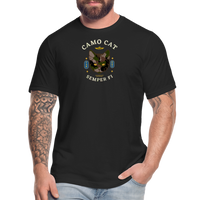 "Camo Cat Clear" - FAR OUT Unisex Jersey T-Shirt - black