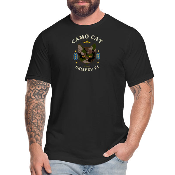 "Camo Cat Clear" - FAR OUT Unisex Jersey T-Shirt - black