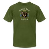 "Camo Cat Clear" - FAR OUT Unisex Jersey T-Shirt - olive