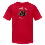 "Camo Cat Clear" - FAR OUT Unisex Jersey T-Shirt - red