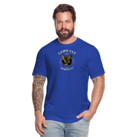"Camo Cat Olive" - FAR OUT Unisex Jersey T-Shirt - royal blue
