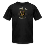 "Camo Cat Olive" - FAR OUT Unisex Jersey T-Shirt - black