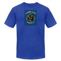 "Camo Cat" - FAR OUT, Unisex Jersey T-Shirt - royal blue