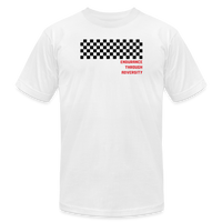 "Checkered Flag" - Endurance Through Adversity, Unisex Jersey T-Shirt - white
