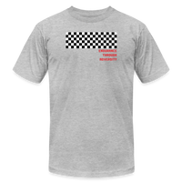 "Checkered Flag" - Endurance Through Adversity, Unisex Jersey T-Shirt - heather gray