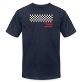 "Checkered Flag" - Endurance Through Adversity, Unisex Jersey T-Shirt - navy