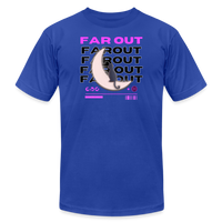 "Crescent Moon Kitty" - FAR OUT Unisex Jersey T-Shirt - royal blue