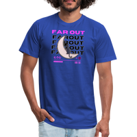 "Crescent Moon Kitty" - FAR OUT Unisex Jersey T-Shirt - royal blue