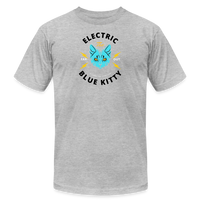 "Electric Blue Kitty" - FAR OUT Unisex Jersey T-Shirt - heather gray