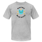 "Electric Blue Kitty" - FAR OUT Unisex Jersey T-Shirt - heather gray