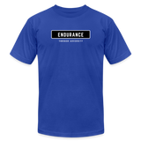 "Endurance Black Rectangle" - Endurance Through Adversity, Unisex Jersey T-Shirt - royal blue