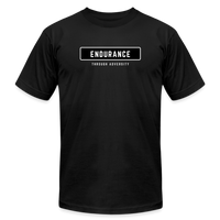 "Endurance Black Rectangle" - Endurance Through Adversity, Unisex Jersey T-Shirt - black