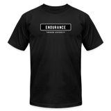 "Endurance Black Rectangle" - Endurance Through Adversity, Unisex Jersey T-Shirt - black