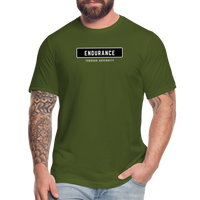 "Endurance Black Rectangle" - Endurance Through Adversity, Unisex Jersey T-Shirt - olive