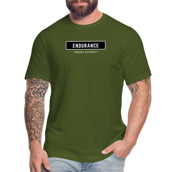 "Endurance Black Rectangle" - Endurance Through Adversity, Unisex Jersey T-Shirt - olive