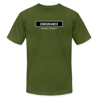 "Endurance Black Rectangle" - Endurance Through Adversity, Unisex Jersey T-Shirt - olive