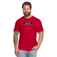 "Endurance Black Rectangle" - Endurance Through Adversity, Unisex Jersey T-Shirt - red