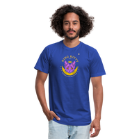 "King Kitty Purple" - FAR OUT Unisex Jersey T-Shirt - royal blue