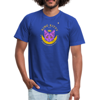 "King Kitty Purple" - FAR OUT Unisex Jersey T-Shirt - royal blue