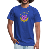 "King Kitty Purple" - FAR OUT Unisex Jersey T-Shirt - royal blue