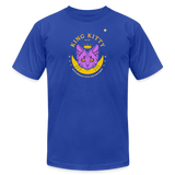 "King Kitty Purple" - FAR OUT Unisex Jersey T-Shirt - royal blue