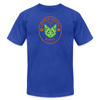 "Little Green Kitty" - FAR OUT Unisex Jersey T-Shirt - royal blue