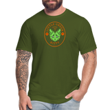 "Little Green Kitty" - FAR OUT Unisex Jersey T-Shirt - olive