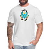 "King Kitty Blue" - FAR OUT Unisex Jersey T-Shirt - white