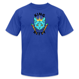 "King Kitty Blue" - FAR OUT Unisex Jersey T-Shirt - royal blue