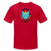 "King Kitty Blue" - FAR OUT Unisex Jersey T-Shirt - red