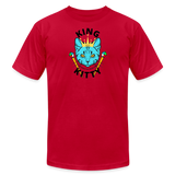 "King Kitty Blue" - FAR OUT Unisex Jersey T-Shirt - red