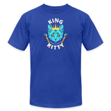 "King Kitty Blue" - FAR OUT Unisex Jersey T-Shirt - royal blue