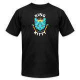 "King Kitty Blue" - FAR OUT Unisex Jersey T-Shirt - black