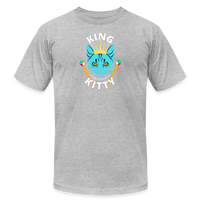 "King Kitty Blue" - FAR OUT Unisex Jersey T-Shirt - heather gray