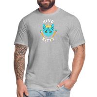 "King Kitty Blue" - FAR OUT Unisex Jersey T-Shirt - heather gray