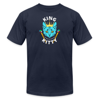 "King Kitty Blue" - FAR OUT Unisex Jersey T-Shirt - navy