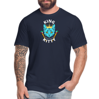 "King Kitty Blue" - FAR OUT Unisex Jersey T-Shirt - navy