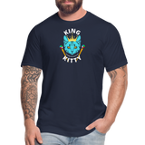 "King Kitty Blue" - FAR OUT Unisex Jersey T-Shirt - navy