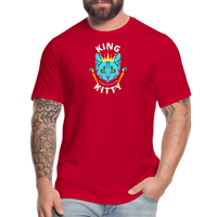 "King Kitty Blue" - FAR OUT Unisex Jersey T-Shirt - red