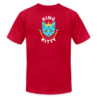 "King Kitty Blue" - FAR OUT Unisex Jersey T-Shirt - red