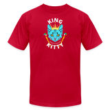 "King Kitty Blue" - FAR OUT Unisex Jersey T-Shirt - red