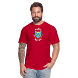 "King Kitty Blue" - FAR OUT Unisex Jersey T-Shirt - red